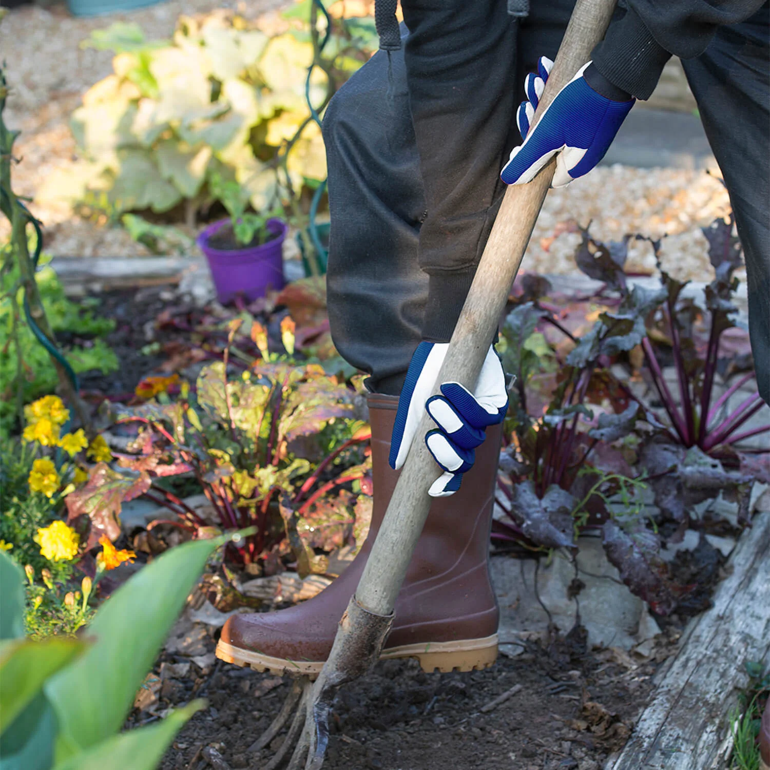Gant Jardy en cuir de jardin bleu marine - Image 3