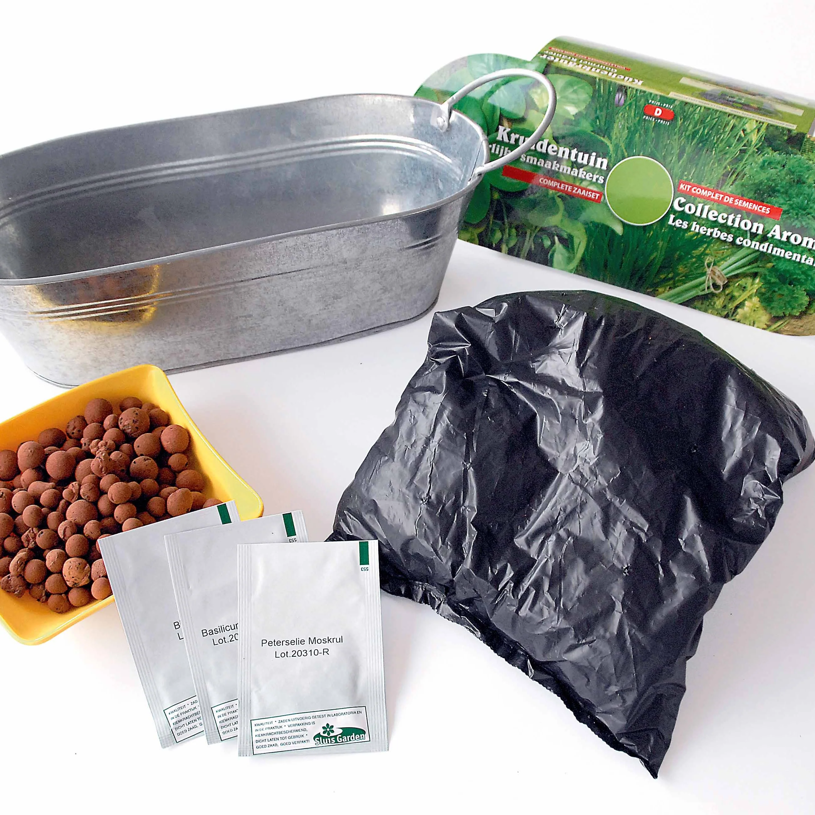 Le kit 3 aromatiques en jardinière zinc